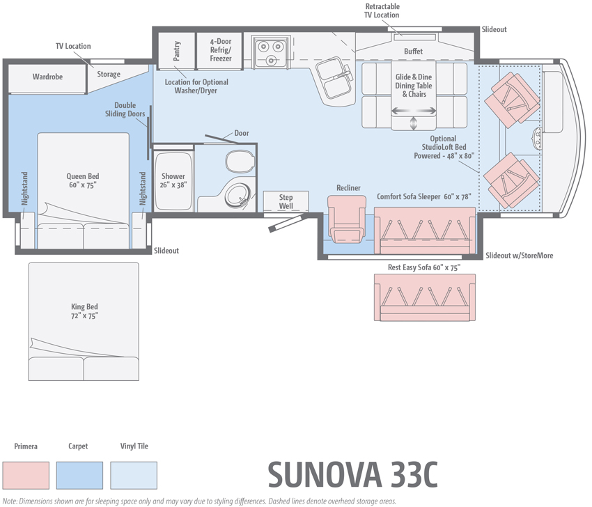 Winnebago Sunova 33C Floorplan